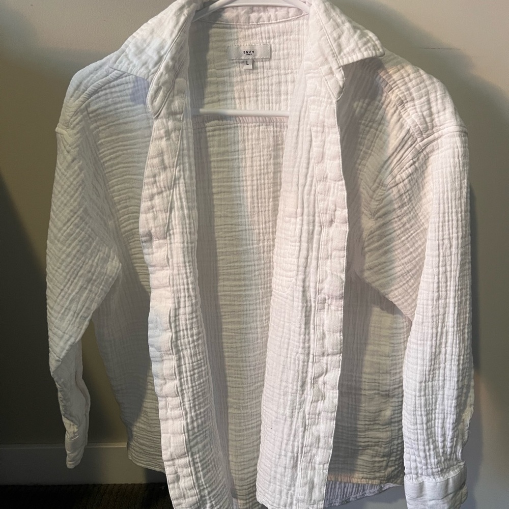 White button up/swim suit cover up
